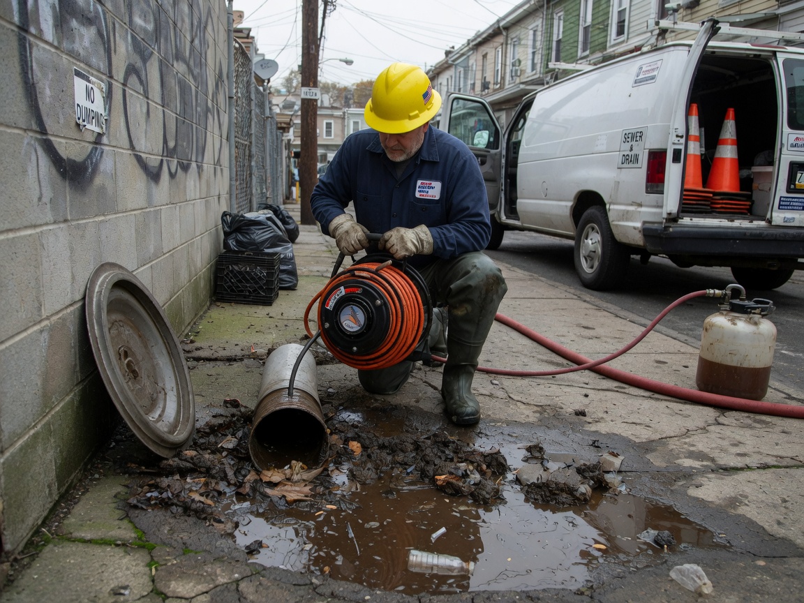 Blocked Main Drain in Pennsylvania 19124, Philadelphia